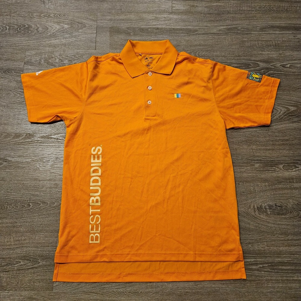 Adidas Best Buddies Golf Polo Mens S Orange ClimaLite Z95708 Performance